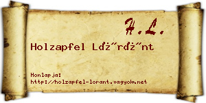 Holzapfel Lóránt névjegykártya