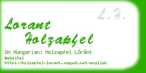 lorant holzapfel business card